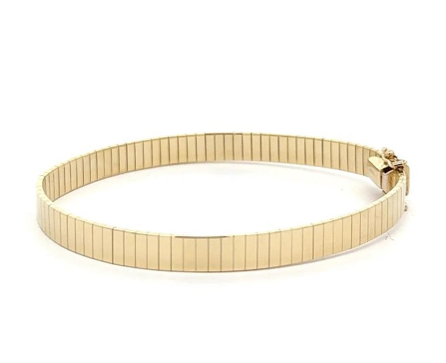 Yellow 14 Karat 8mm Flat Omega Bracelet