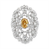 Estate Yellow and White Diamond Filigree Ring