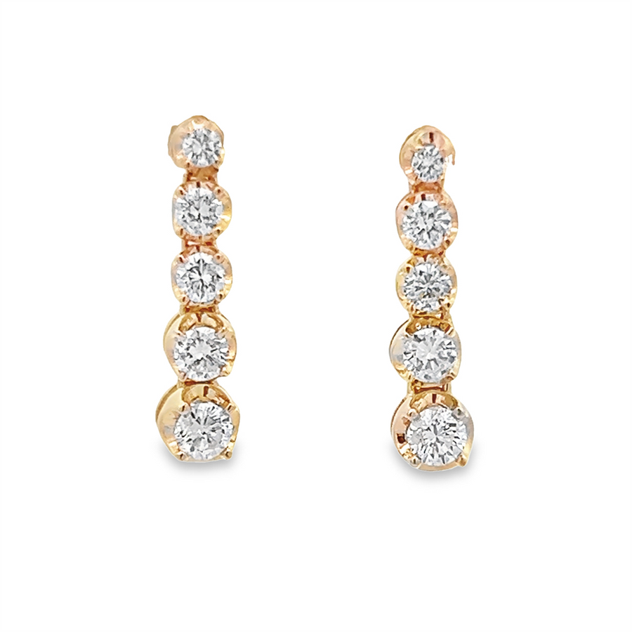 Estate Graduated Diamond Drop Earrings