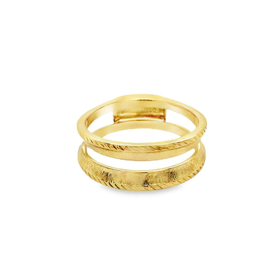 Yellow 14 Karat Engraved Ring Guard Estate Jewelry Size 6.5 Gram Weigh