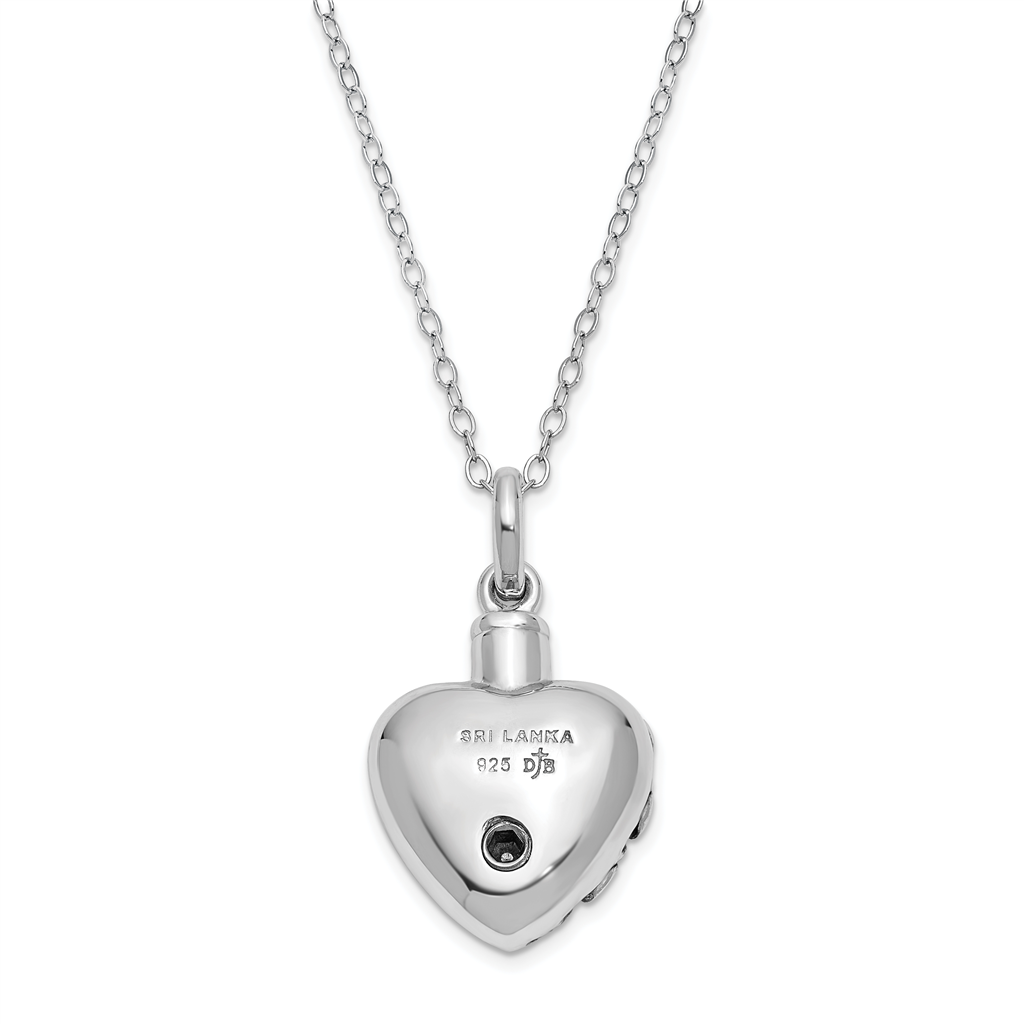 Quality Gold Sentimental Expressions Sterling Silver Antiqued Heart Remembrance Ash Holder 18 Inch Necklace