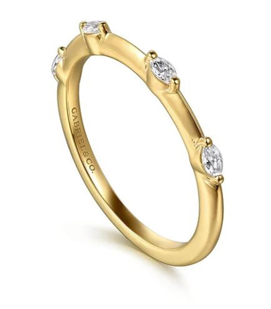 Gabriel & Co 4 Stone Marquise Wedding Band