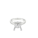 Lady's Yellow 18 Karat Accented Cathedral Solitaire Ring Size 6.75 2 =