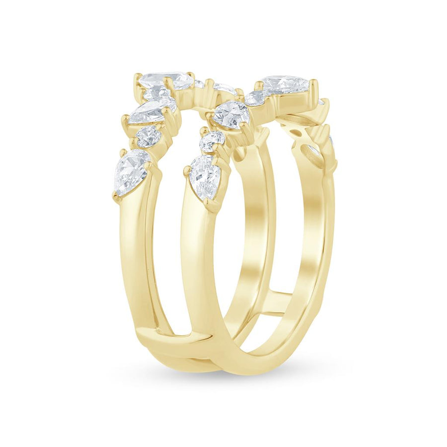 Yellow 14 Karat Starburst Ring Wrap/Guard Size 6.5 18 1.25TW Combo - M