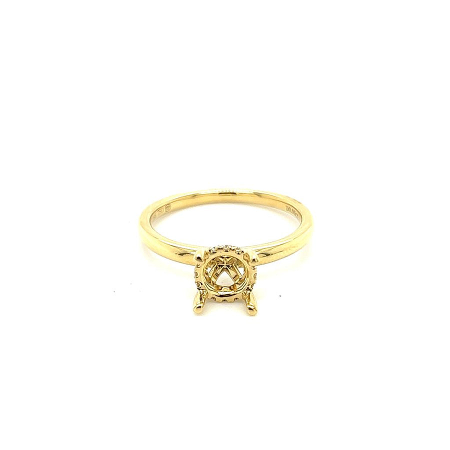 Lady's Yellow 18 Karat Hidden Halo Ring