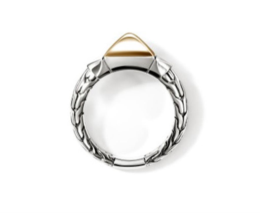 Two-Tone 14K/Sterling Silver 9Mm Icon Stud Ring John Hardy Jewelry Typ