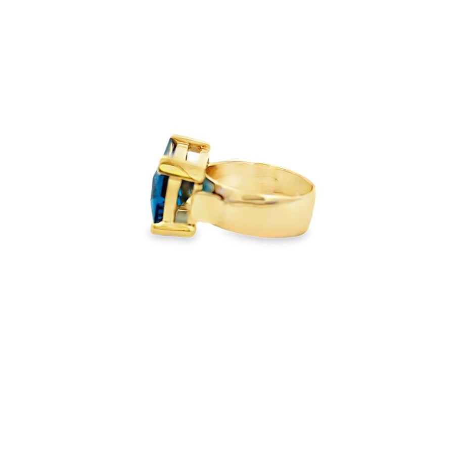 London Blue Topaz Wide Band Ring
