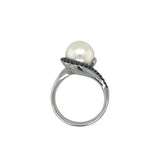 Lady's White 14 Karat Bypass Ring Size 7 one = 10.00x10.50mm Round Ako