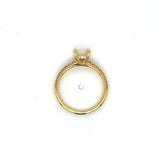 Lady's Yellow 18 Karat Diamond Accented Hidden Halo Ring