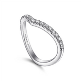 Gabriel & Co. 14K White Gold Curved V Diamond Wedding Band - 0.27 ct