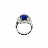 Black Opal 14 Karat White Fashion Ring