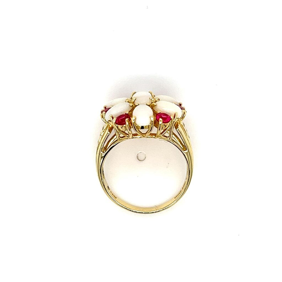 Yellow 14 Karat Opal Ruby Ring