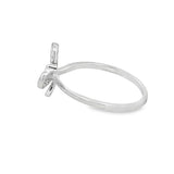 Lady's White 14 Karat Butterfly Fashion Ring Size 6.5 With 24 = 0.15Tw