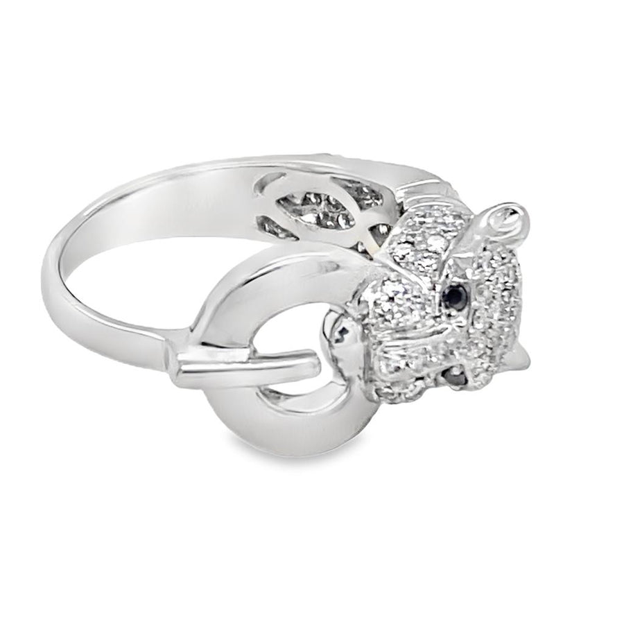Estate Pave Diamond Panther Ring