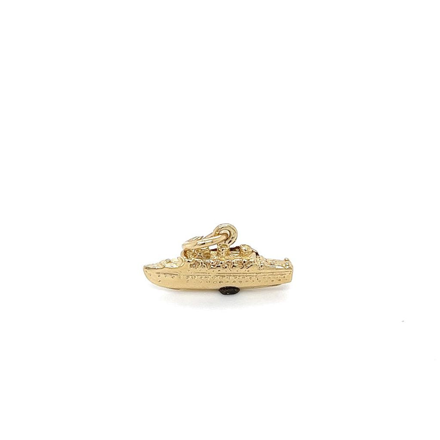 Yellow 14 Karat Ship Charm Estate Jewelry Gram Weight: 2.4