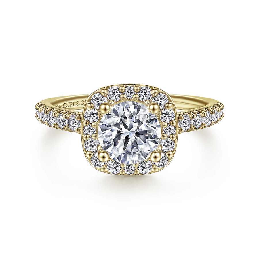 Gabriel & Co. Lyla - Diamond Cushion Halo Engagement Ring Mounting