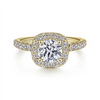 Gabriel & Co. Lyla - Diamond Cushion Halo Engagement Ring Mounting