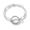 John Hardy Classic Chain Silver Knife Edge Amulet Connector Bracelet with Seamless Clasp