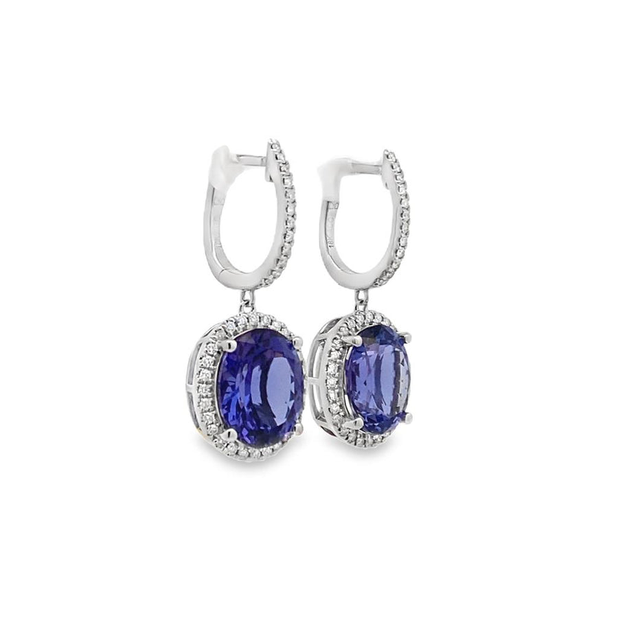 Tanzanite & Diamond Drop Earrings