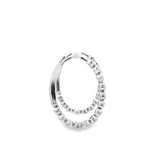 Lady's White 18 Karat Inside Out Milgrain Bezel Oval Hoop Earrings 28