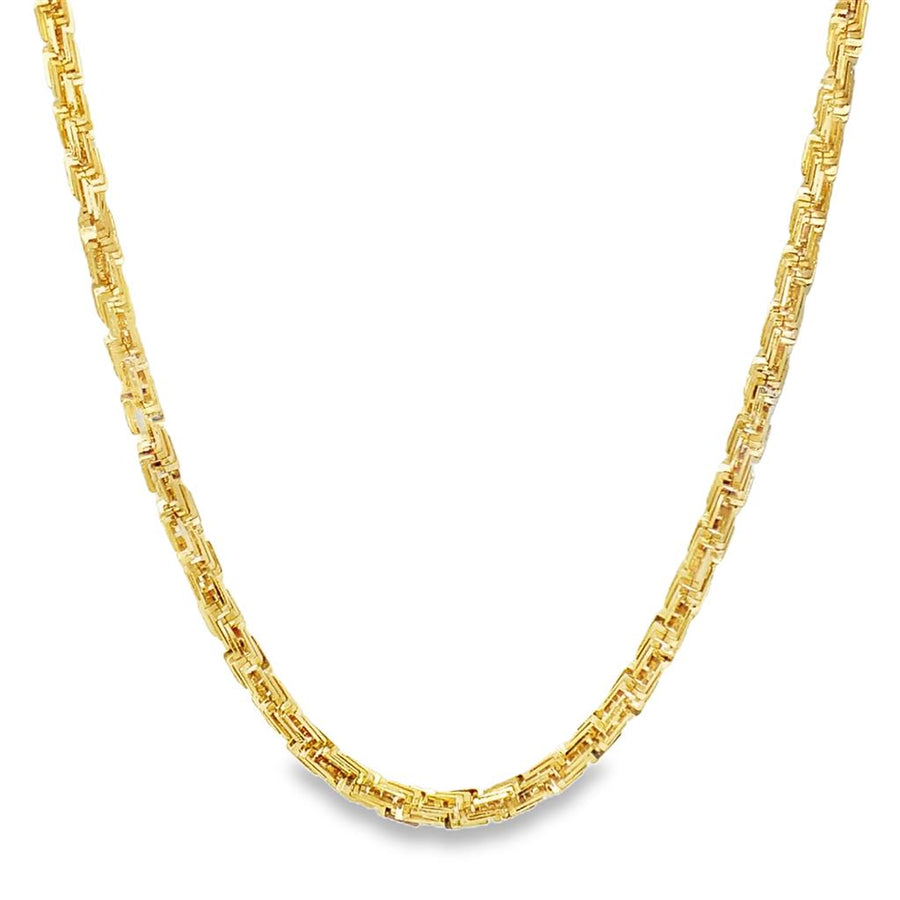 Yellow 14 Karat Diamond Cut 3.60mm Fancy Link Chain w/ Lobster Clasp E