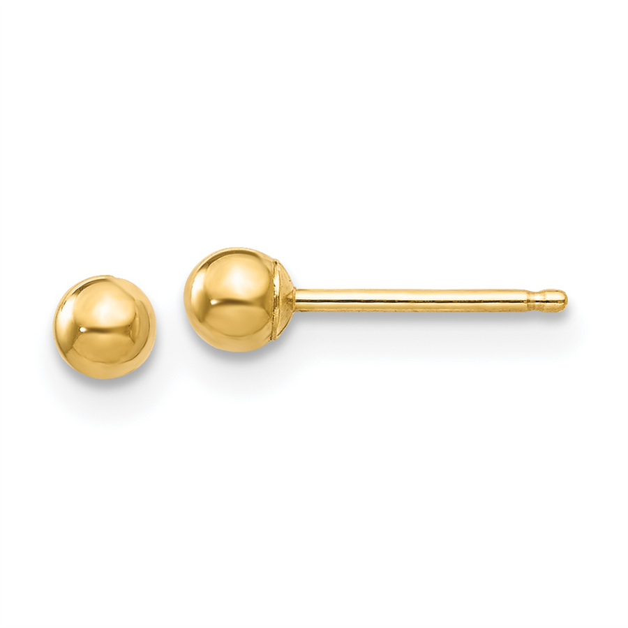 Lady's Yellow 14 Karat Ball Post Earrings