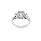 Three Stone Mosaic with Ruby Halo