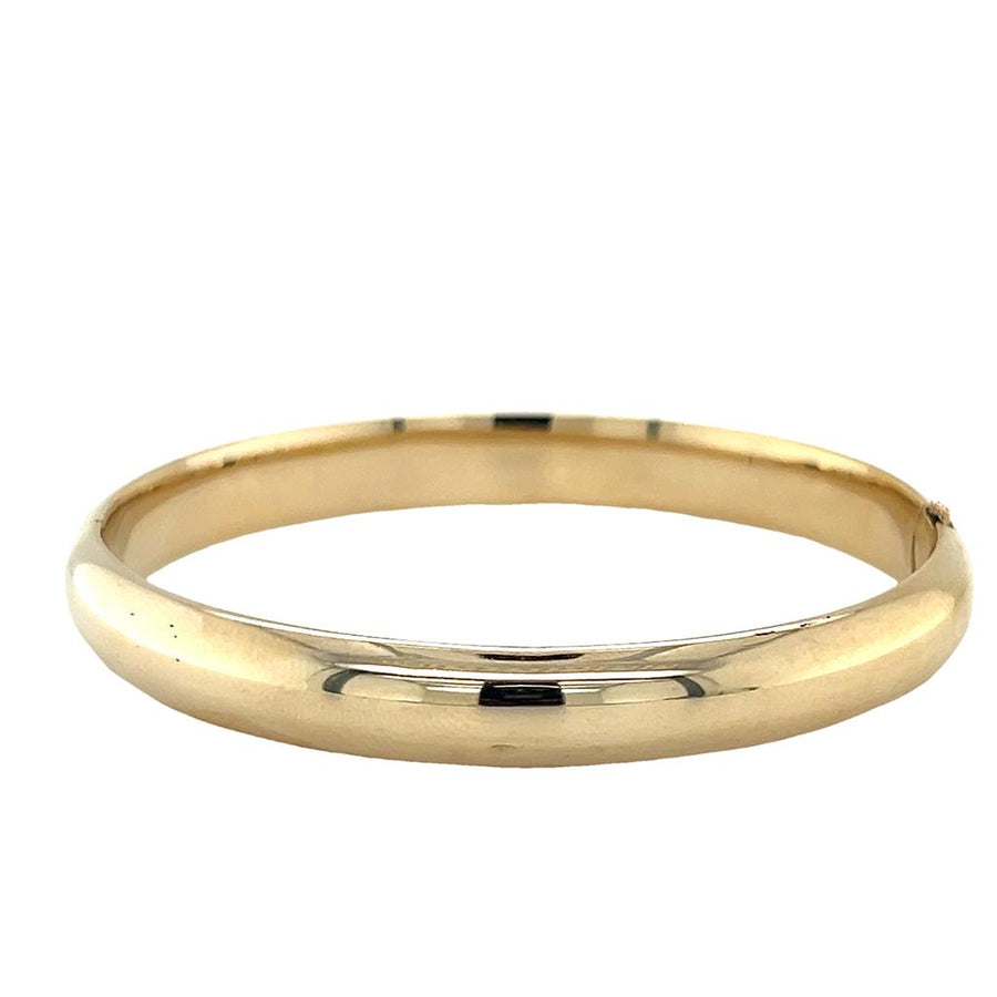 Yellow 14 Karat 8mm Hollow Bangle Bracelet