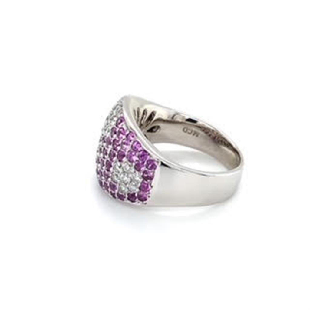 Estate Lady's Pink Sapphire and Diamond Band