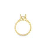 Lady's Yellow 18 Karat Hidden Halo Cathedral Ring Size 6.75 16 = 0.07t