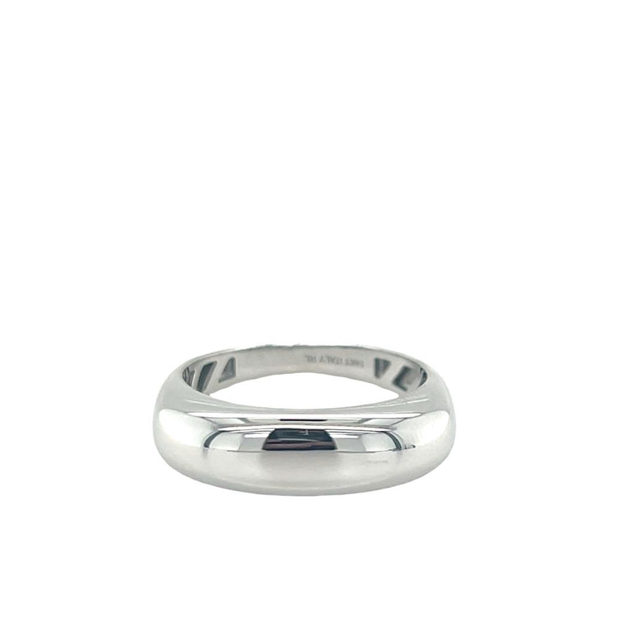 Lady's White 14 Karat Bold Rectangular Fashion Ring Size 6.5 Designer: