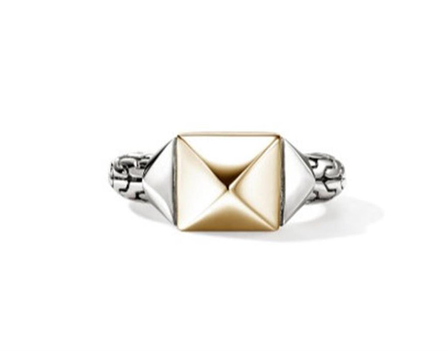 Two-Tone 14K/Sterling Silver 9Mm Icon Stud Ring John Hardy Jewelry Typ
