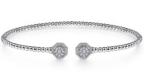 Gabreil & Co. Lady's Diamond Hexagon Split Bujukan Bangle Bracelet