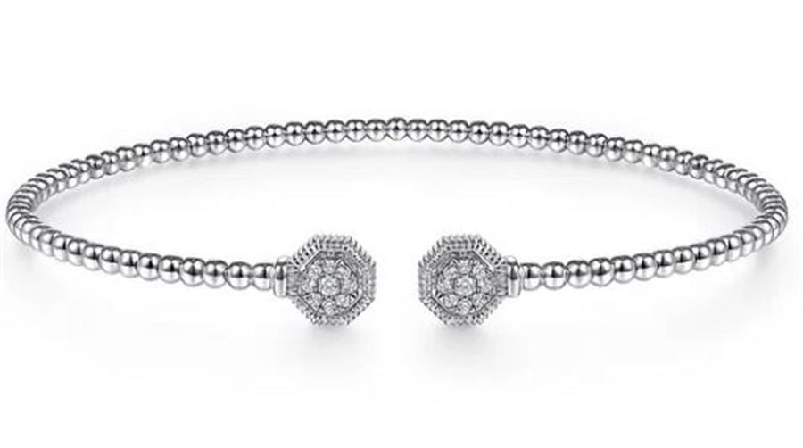 Gabriel & Co Bujukan Diamond Hexagon Open Bangle Bracelet