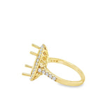 Lady's Yellow 18 Karat Halo Ring Size 6.25 40 = 0.48tw Round G/H VS2/S
