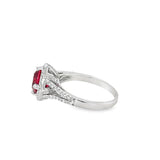 White 18 Karat Halo Split Shank Estate Jewelry Size 5.25 one = 1.68CT