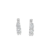 Three Stone Diamond Huggie Earrings