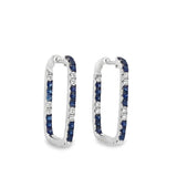Lady's White 14 Karat Rectangular Inside Out Hoop Earrings 30 = 1.00tw
