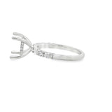 Lady's White Platinum Hidden Halo Platinum Mounting Size 6.5 With 4 =