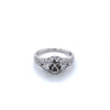 Lady's White 18 Karat Split Shank Halo Ring