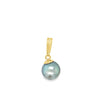 Yellow 14 Karat Pearl Drop Pendant Estate Jewelry one = 8.50mm Round G