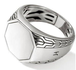 John Hardy MEN's Sterling Silver Octagon Signet Ring