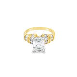 14 Karat Yellow Emerald Cut Diamond Engagement Ring Estate Jewelry Siz
