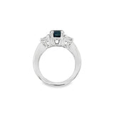 Estate Three Stone Sapphire and Diamond Ring