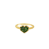 Estate Tsavorite Garnet Cluster Heart Ring