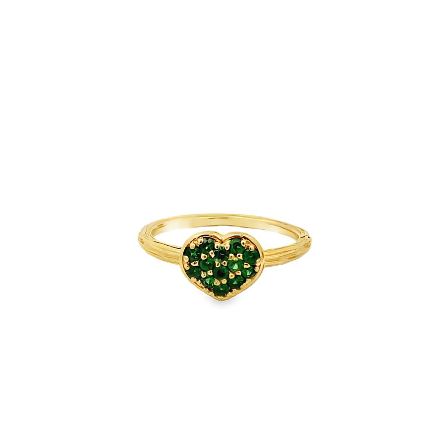 Estate Tsavorite Garnet Cluster Heart Ring