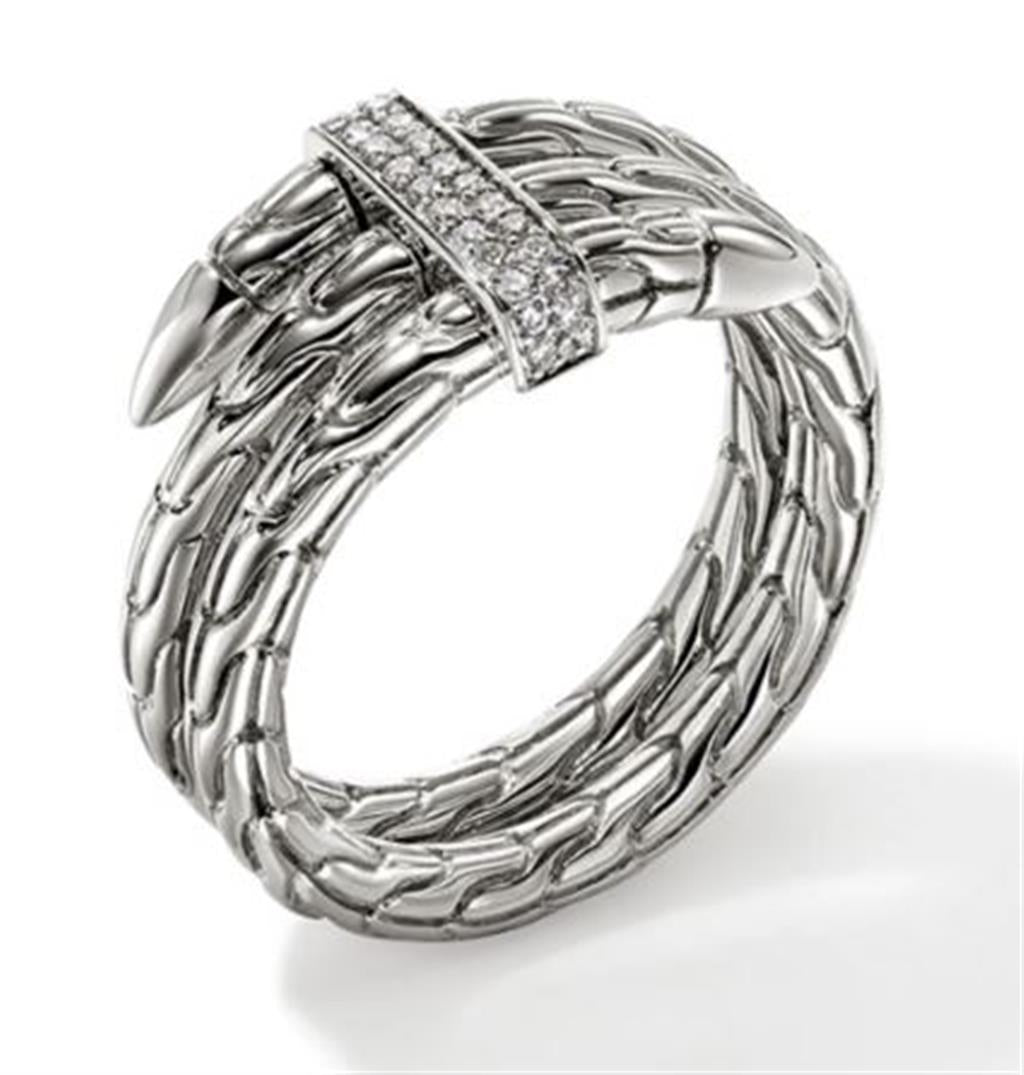 John Hardy Sterling Silver Double Wrap Spear Ring