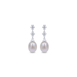 Gabriel & Co. Fashion 925 Sterling Silver Linear Pearl  Drop Earrings