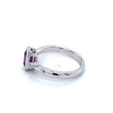 Reddish Purple Garnet 14 Karat White Fashion Ring