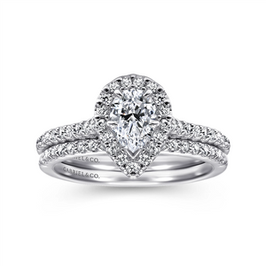 Gabriel & Co. Paige - Pear Shape Diamond Halo Engagement Ring Mounting